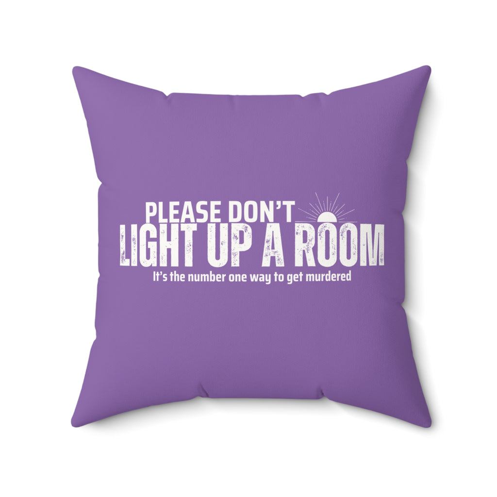 Stay Alive Faux Suede Pillow - Purple