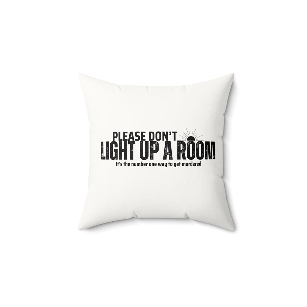 Stay Alive Faux Suede Pillow - White